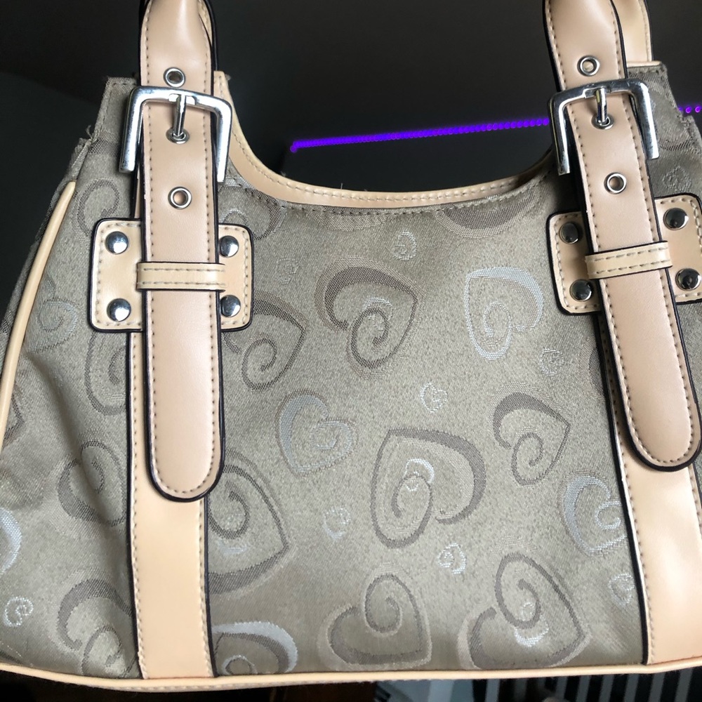 Vintage Heart Print Should Bag